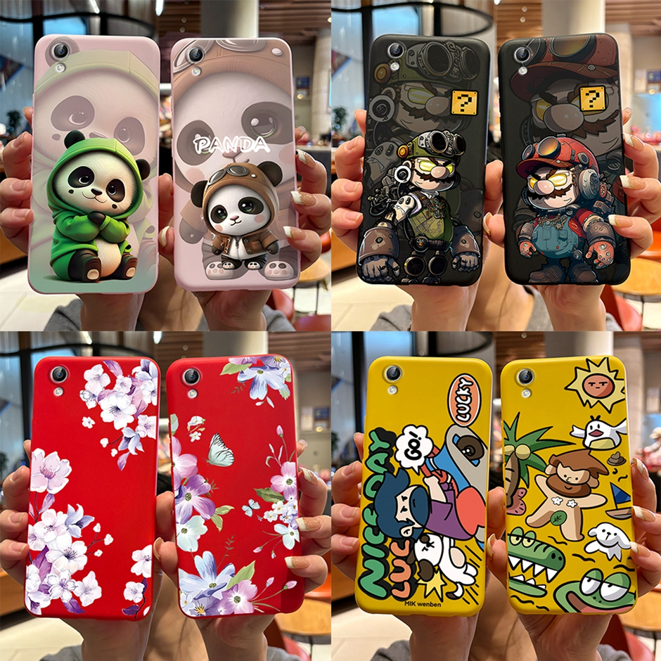เคสสําหรับ Vivo Y51 Y51L Y51A Y51T (2015) สีลูกกวาดซิลิโคนอ่อนนุ่มดอกไม้แพนด้าทาสียางปลอกสําหรับ Viv