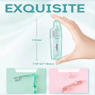 MEYARN P V เว้าและนูน แปรงสีฟันสําหรับคนจัดฟัน ขนแปรงนุ่ม แบบพกพา พับได้ แปรงจัดฟัน