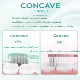 MEYARN P V เว้าและนูน แปรงสีฟันสําหรับคนจัดฟัน ขนแปรงนุ่ม แบบพกพา พับได้ แปรงจัดฟัน