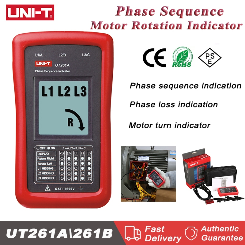 【พร้อมส่ง】UNI-T Ut261a เครื่องทดสอบลําดับเฟส มอเตอร์หมุน AC 40 700V 90 600V UT261B