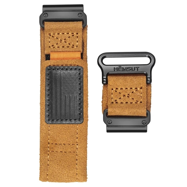 Hemsut Handmade Suede สายหนังสําหรับ Garmin Quickfit Watch Band สบายสําหรับ Fenix Instinct 20 22 26 สีเทา 4 สี