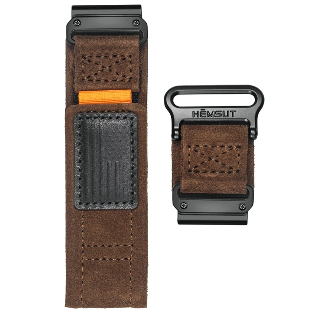 Hemsut Handmade Suede สายหนังสําหรับ Garmin Quickfit Watch Band สบายสําหรับ Fenix Instinct 20 22 26 สีเทา 4 สี