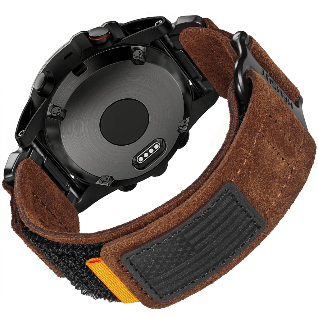 Hemsut Handmade Suede สายหนังสําหรับ Garmin Quickfit Watch Band สบายสําหรับ Fenix Instinct 20 22 26 สีเทา 4 สี