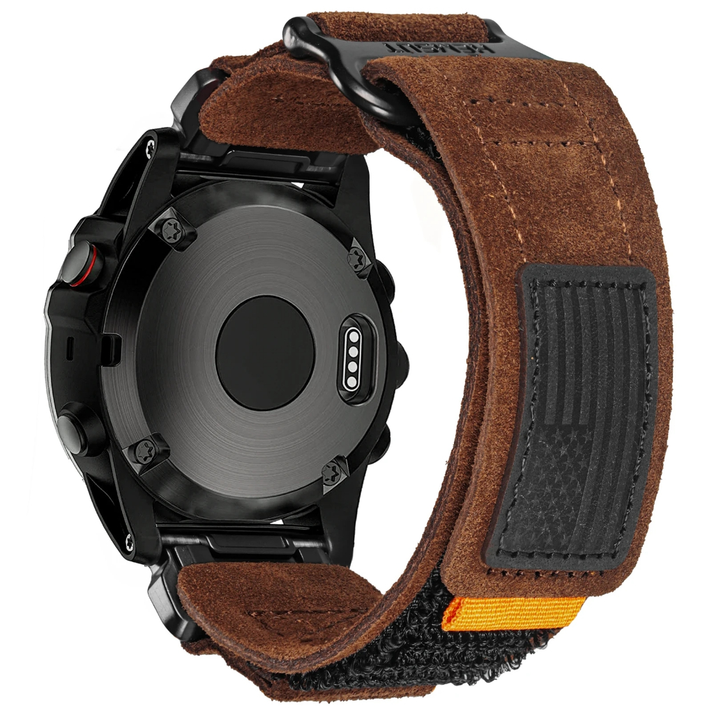 Hemsut Handmade Suede สายหนังสําหรับ Garmin Quickfit Watch Band สบายสําหรับ Fenix Instinct 20 22 26 สีเทา 4 สี