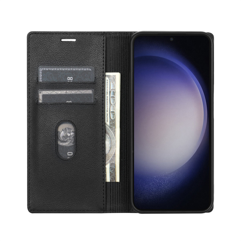 SAMSUNG หรูหราสําหรับSamsung Galaxy A56 A36 A26 5G A17 A16 A15 A25 5G A35 A55 A24 A34 A54 5G A14 4G Laitchiหนังสือกระเป๋าสตางค์แม่เหล็กหนังช่องใส่การ์ดพลิกผิวกรณี - รูปที่ 2