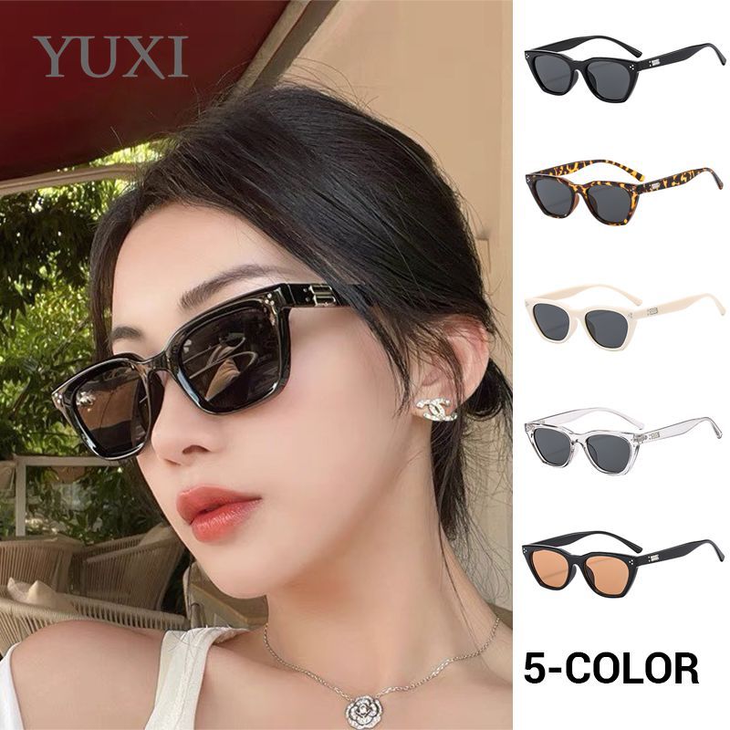 【บานพับโลหะ】แว่นกันแดดตาแมว ระดับไฮเอนด์ พร้อมกรอบสีดํา สไตล์วินเทจ สําหรับผู้หญิง