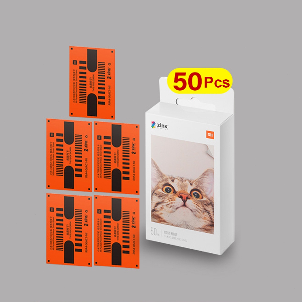กระดาษปริ้นท์รูปภาพ Xiaomi Mini ZINK มีกาวในตัว สําหรับเครื่องพิมพ์ภาพถ่าย Xiaomi 3 นิ้ว 50 แผ่น