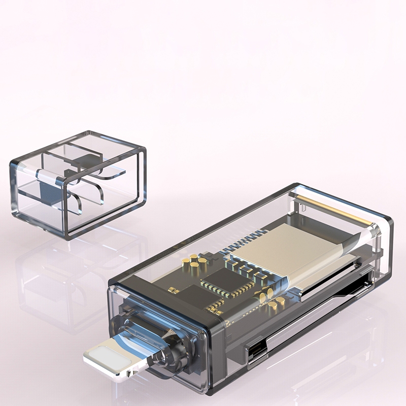 อะแดปเตอร์การ์ดหน่วยความจำ USB3.0 2ช่องเสียบ 2ใน1 เครื่องอ่านบัตร USB / Type-C / IP รองรับการ์ด TF และการ์ด SD