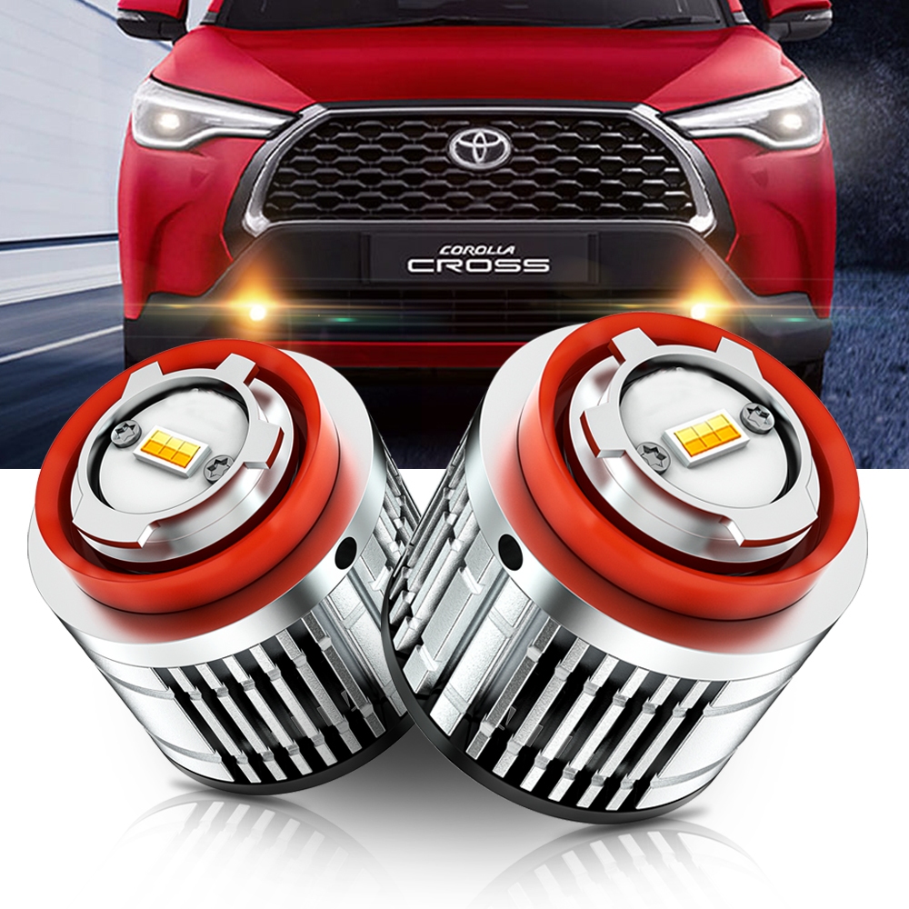 Tuffoo หลอดไฟตัดหมอก LED L1B 14000LM สองสี สําหรับ Toyota Corolla Cross Sport Touring Year 2018 2019 2021 2022 6000K 3000K สีทอง เหลือง ขาว เขียวมะนาว (2 ชิ้น)