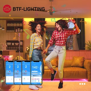 BTF-LIGHTING บลูทูธไร้สาย SP621E ตัวควบคุม LED RGBIC SPI 600 พิกเซล สําหรับ WS2811 WS2812B