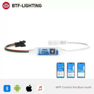 BTF-LIGHTING บลูทูธไร้สาย SP621E ตัวควบคุม LED RGBIC SPI 600 พิกเซล สําหรับ WS2811 WS2812B