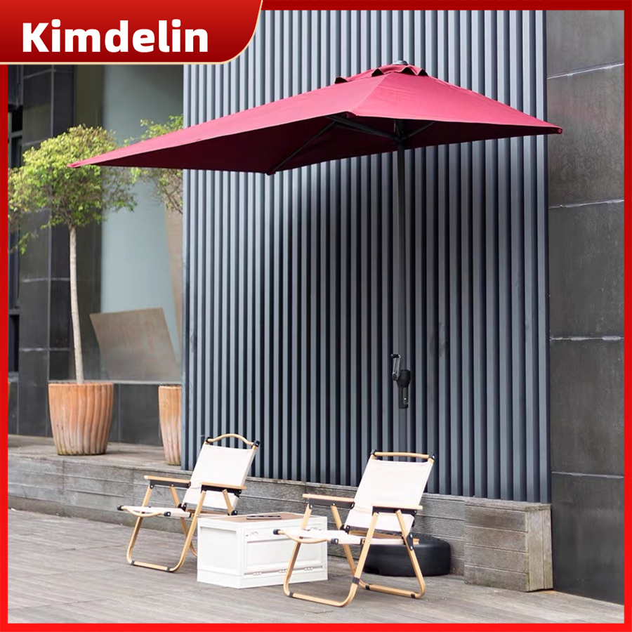 KIMDELIN ร่มครึ่งลาน พร้อมกลไกข้อเหวี่ยง สําหรับสวนหลังบ้าน ดาดฟ้า สวน ตลาด