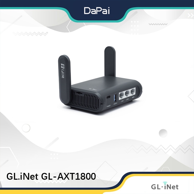 Gl.inet GL-AXT1800 (Late AX) เราเตอร์ขยาย ขยาย ทวนสัญญาณ Wi-Fi 6 กิกะบิต ขนาดพกพา สําหรับโรงแรม และเครือข่ายสาธารณะ VPN Client&amp;Server OpenWrt Adguard Home USB 3.0 Network Sto