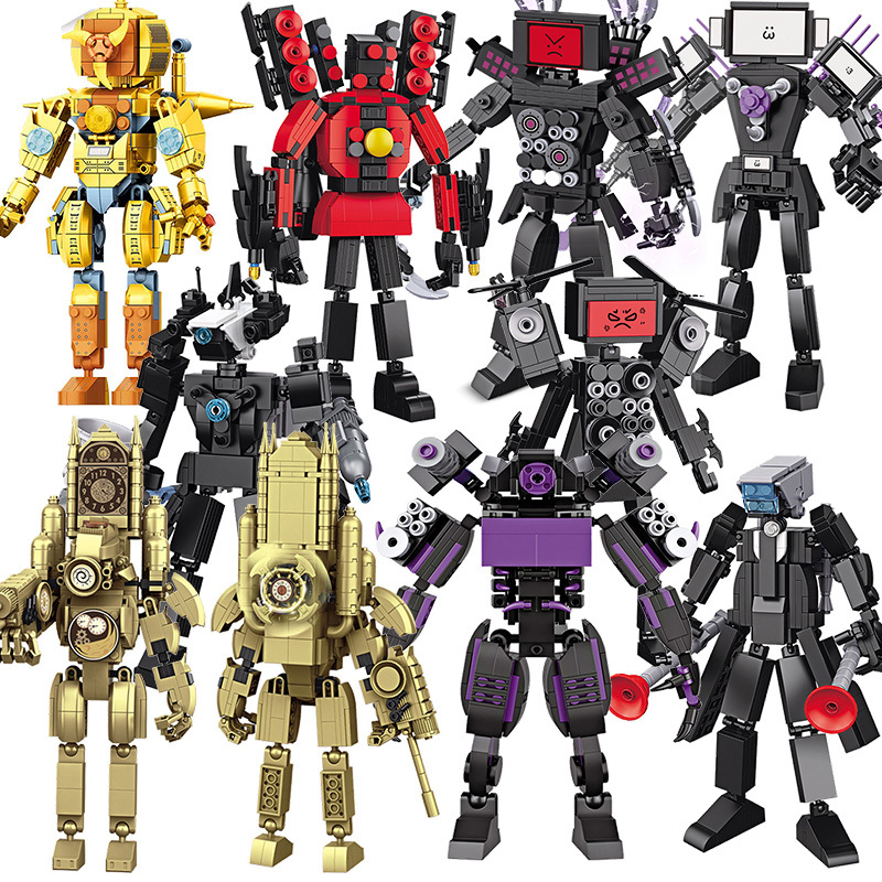 Skibidi Toilet Titan TV Man Clock Camera Man Sound Man Toys โมเดล Building Blocks ของเล่นสําหรับเด็กเด็กชายหญิงของขวัญวันเกิด