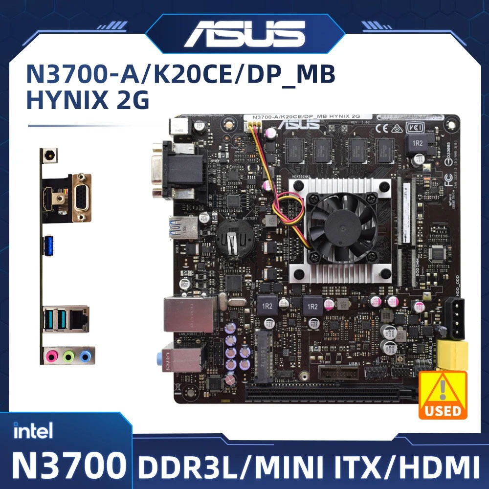 ASUS mini itx เมนบอร์ด N3700-A/K20CE/DP_MB HYNIX 2G + ddr3 หน่วยความจํา 2GB AMD ในตัว N3700 CPU Quad