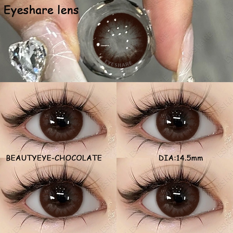 【COD/ส่งไวจากไทย】eyeshare lens คอนแทคเลนส์ดำ BEAUTYEYE black  ขนาดบิ๊กอาย แบ๊วๆใส่แล้วหน้าเด็ก(1คู่/2ชิ้น+ฟรีกล่อง)นิ่มใส่สบาย เกรดพรีเมียม แฟชั่น