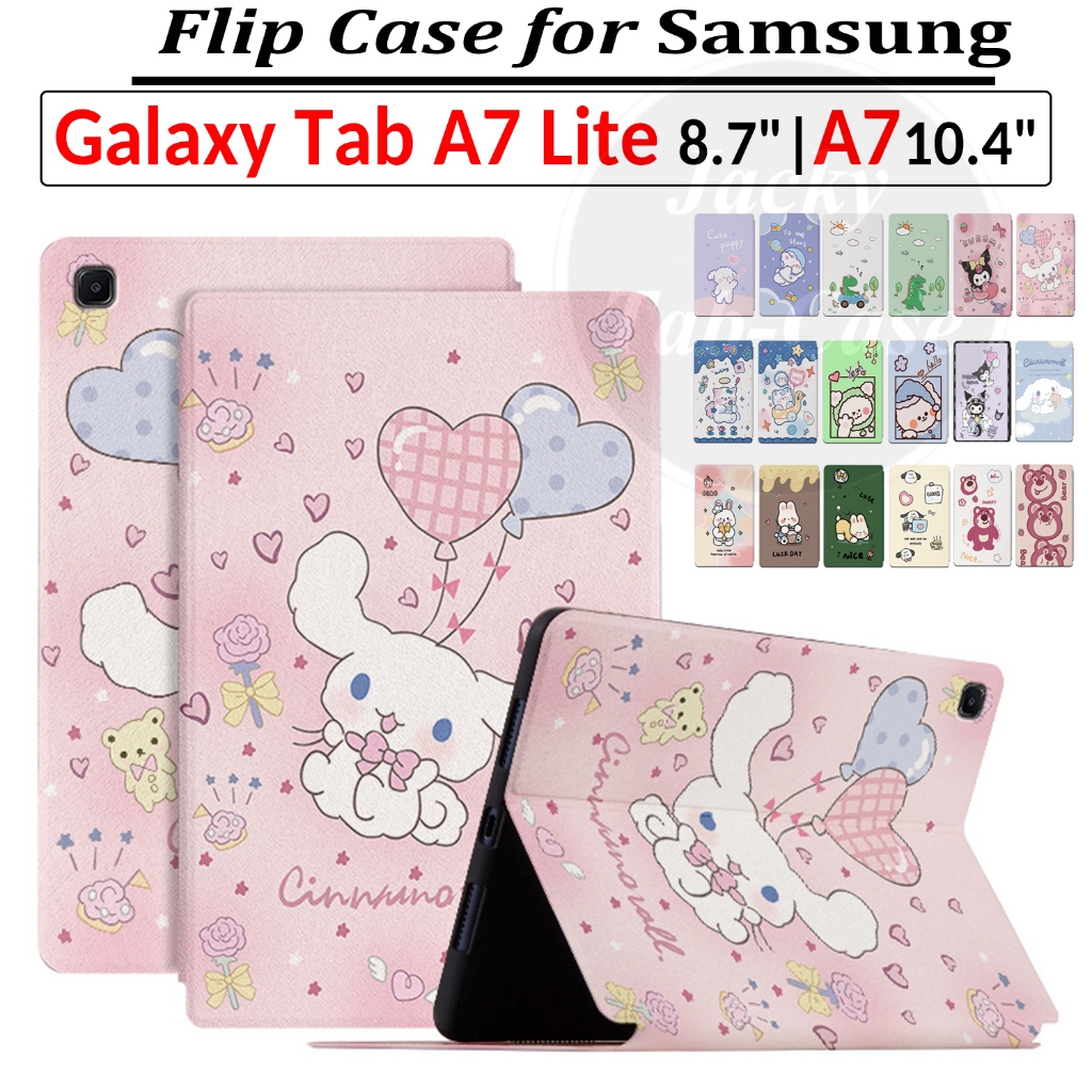 ใหม่ เคสโทรศัพท์มือถือหนัง PU ฝาพับ ลายการ์ตูนน่ารัก พร้อมขาตั้ง สําหรับ Samsung Galaxy Tab A7 Lite 8.7 นิ้ว SM-T225 SM-T220 T227 | TabA7 10.4 นิ้ว SM-T500 SM-T505 SM-T509