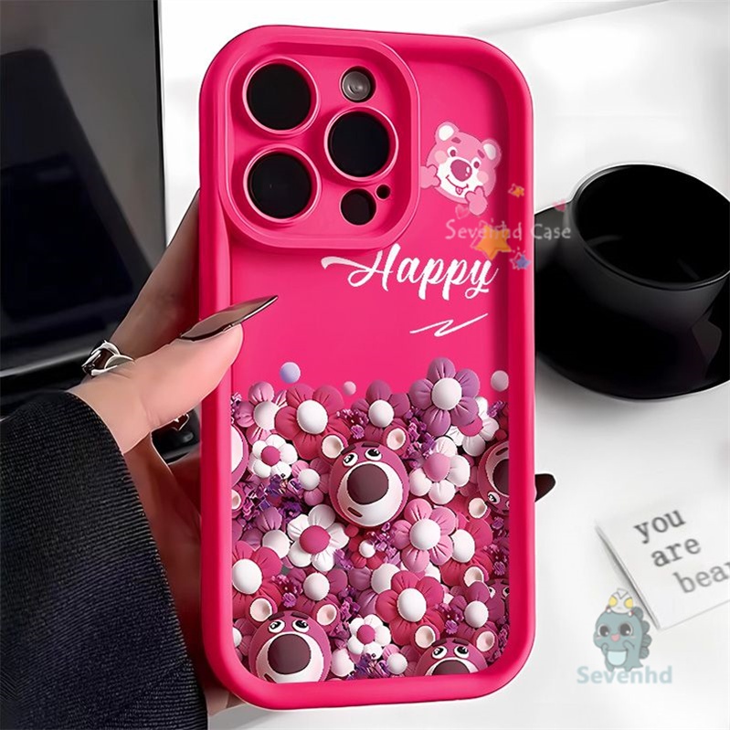 เคสโทรศัพท์มือถือ ซิลิโคน TPU ลายการ์ตูน Lotso น่ารัก สําหรับ IPhone 11 15 14 13 12 Pro Max X XR Xs Max 8 7 6s Plus SE 2020