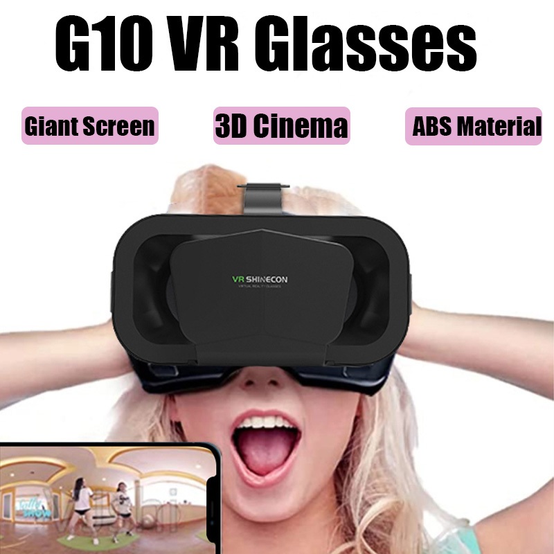 ใหม่ แว่นตา VR G10 ความละเอียดสูง หน้าจอขนาดใหญ่ วัสดุ ABS เมาท์หัวอัจฉริยะ 360 ° แว่นตาจุ่ม รองรับโทรศัพท์มือถือ ขนาด 7.2 นิ้ว