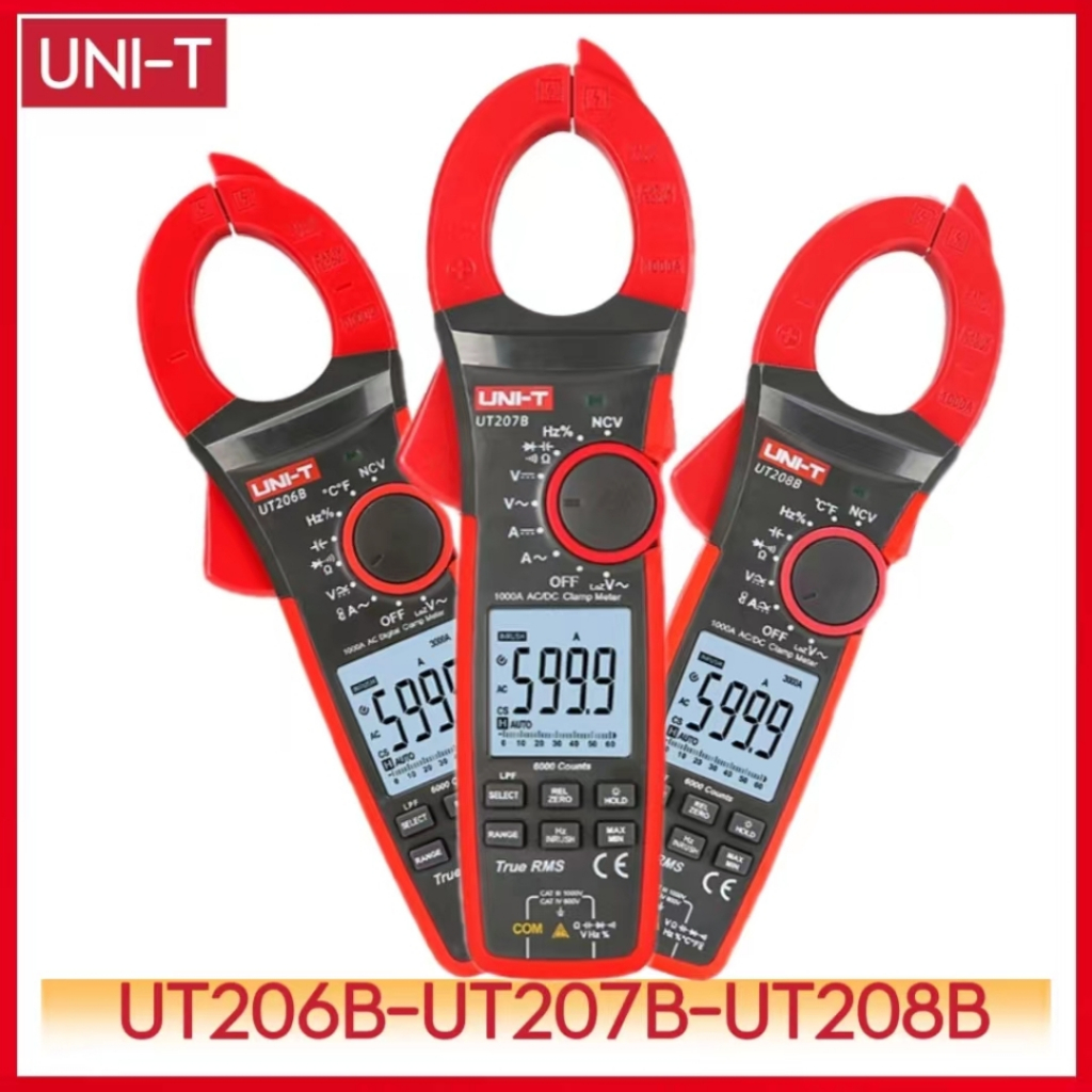 Uni-t UT206B UT207B UT208B True RMS เครื่องวัดแรงดันไฟฟ้าดิจิทัล VFC 1000A 1000V DC/AC