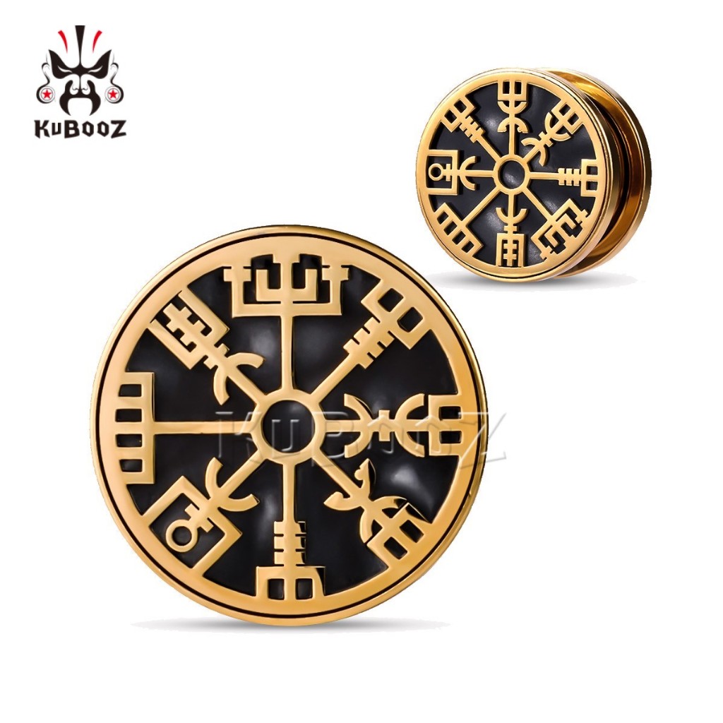 Kubooz จิวขยายหู สเตนเลส สีทอง สําหรับเจาะหู เครื่องประดับ 2 ชิ้น