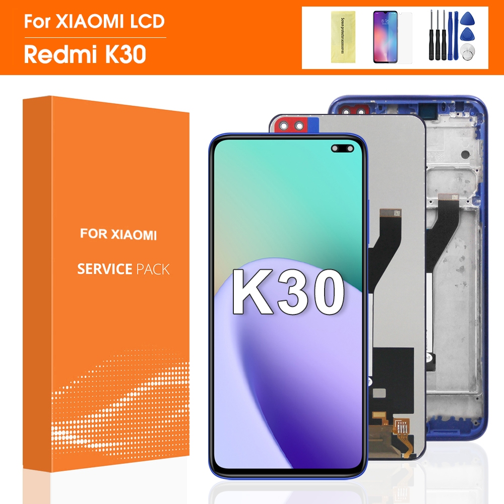 สําหรับ Xiaomi Redmi K30 M1912G7BE จอแสดงผล LCD หน้าจอสัมผัสสําหรับ K30 5G M1912G7BE Digitizer กรอบประกอบเปลี่ยน