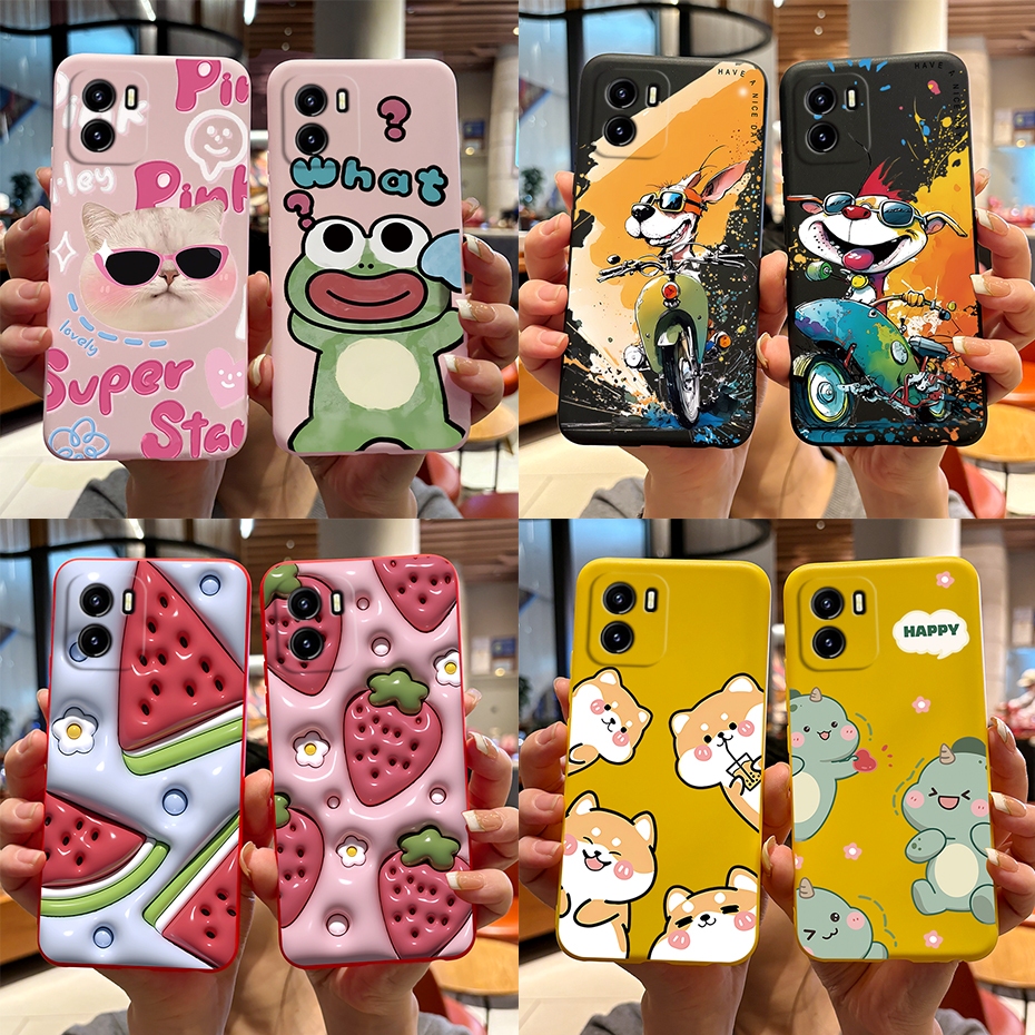 เคสซิลิโคนนิ่ม เนื้อแมตต์ ลายการ์ตูน สําหรับ Vivo Y15A Y15C Y15s Y01 Vivo Y 15s 15A Y 01