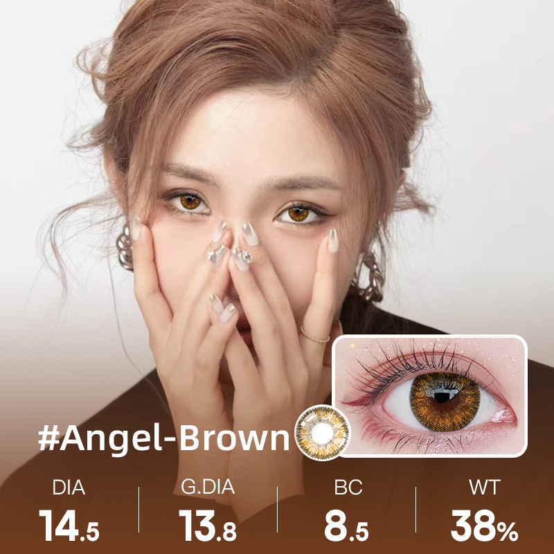 O2Girl คอนแทคเลนส์ Mini 2 ชิ้น 14.2 สีม่วงำ มม. บิ๊กอายแว่นตาสายตาสั้นแต่งหน้าผลิตภัณฑ์ความงามเลนส์