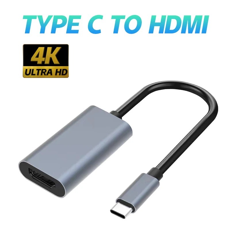 4k 2K 1080P 60Hz USB C เป็น HDMI ตัวเมีย สายถักเสียงวิดีโอ Type C เป็น HDTV อะแดปเตอร์ขยายหน้าจอ สําหรับแล็ปท็อป โทรศัพท์มือถือ แท็บเล็ต