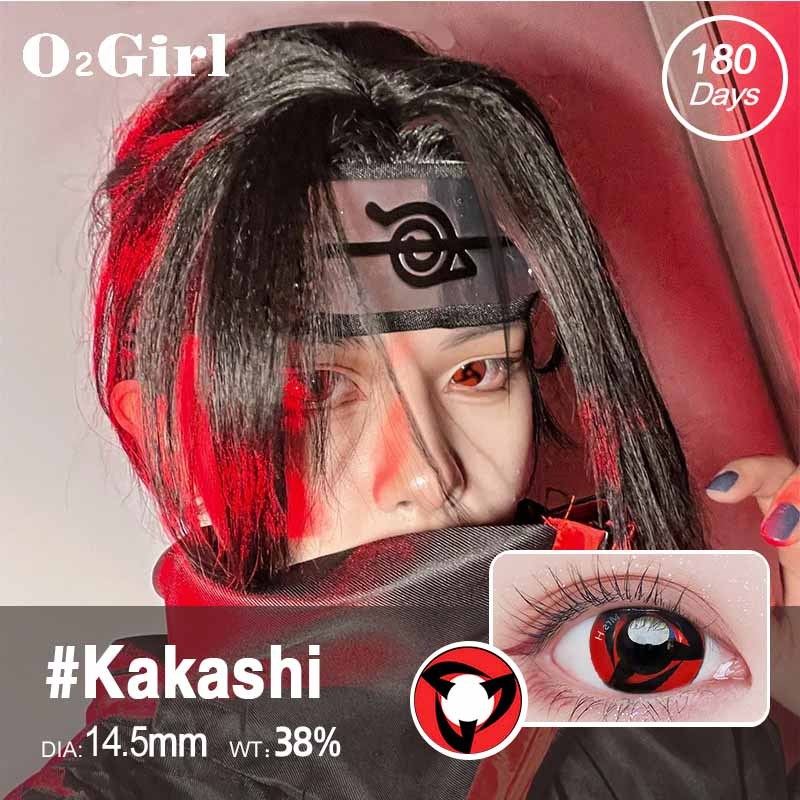 O2Girl คอนแทคเลนส์ Mini 2 ชิ้น 14.2 สีแดง มม. บิ๊กอายแว่นตาสายตาสั้นแต่งหน้าผลิตภัณฑ์ความงามเลนส์