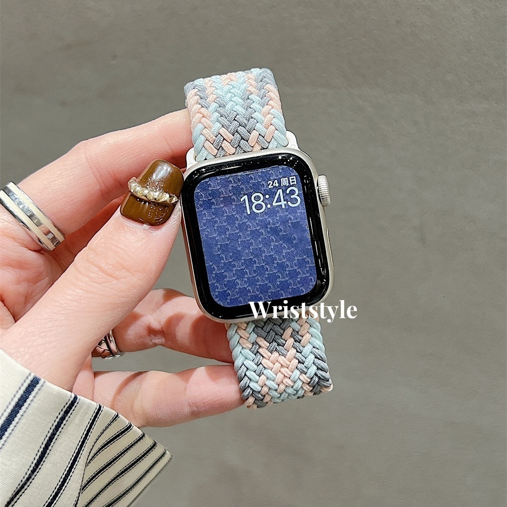 สายนาฬิกาข้อมือไนล่อนถัก ยืดหยุ่นสูง แบบเปลี่ยน สําหรับ Apple Watch S9 8 7 6 5 4 3 2 1 SE2 ULTRA iWatch 49 มม. 45 44 42 41 40 38