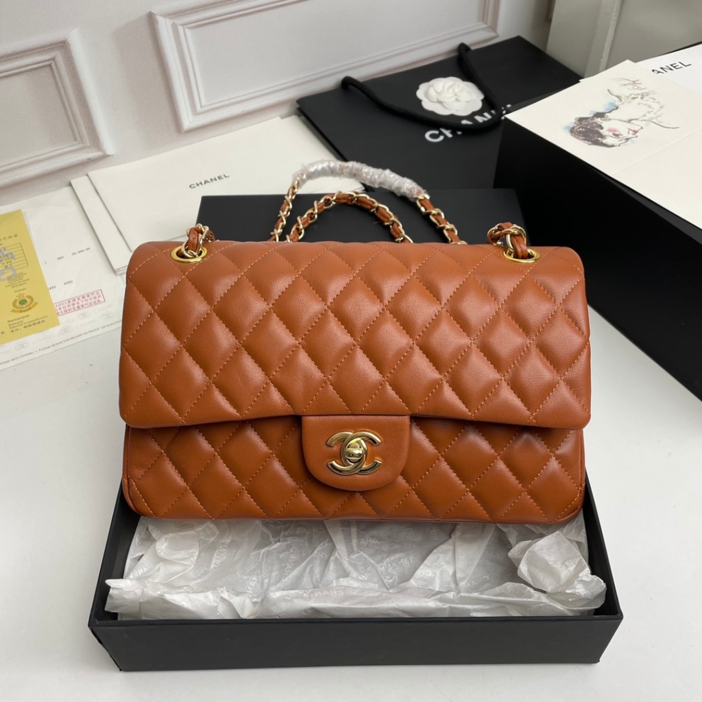 (พร้อมกล่อง) Chanel Chanel กระเป๋าสะพายไหล่ สายโซ่ สไตล์คลาสสิก สําหรับผู้หญิง 1112CHANEL !! ️กระเป๋าสะพายข้าง