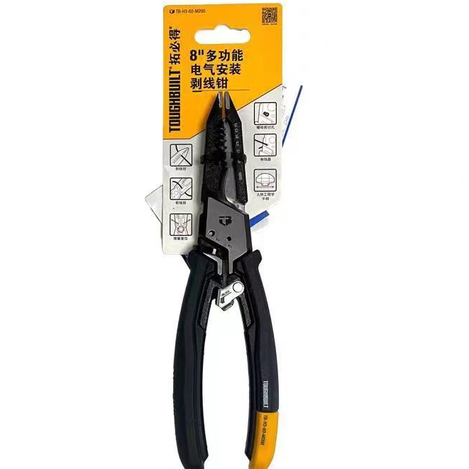 Toughbuilt 26.6 ซม.เกรดอุตสาหกรรมประหยัดแรงงานมัลติฟังก ์ ชั ่ นคีมลวดแบน TB-H3-60-M200