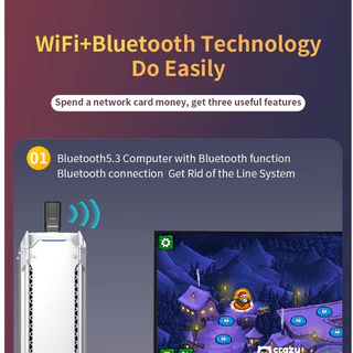 COMFAST USB Wifi 6 Bluetooth5.3 Dongle AX900 Dual Band เครื่องรับสัญญาณ WiFi คอมพิวเตอร์ WiFi การส่งผ่านบลูทูธสำหรับแล็ปท็อปพีซี BT ลำโพงชุดหูฟังเกมแพด