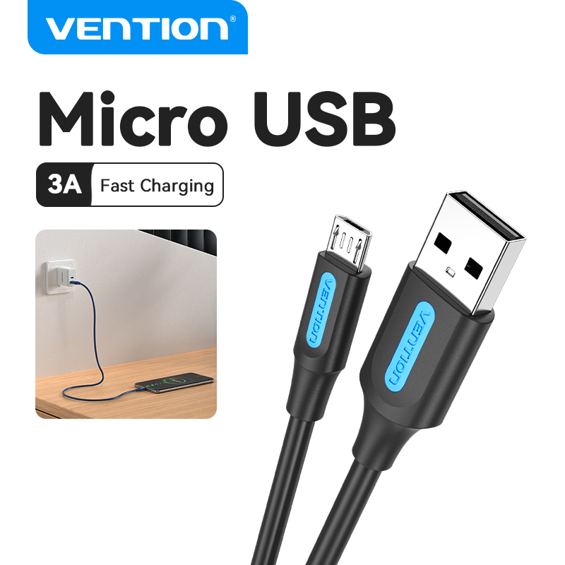 Vention สายเคเบิล ไมโคร USB แบบชาร์จเร็ว 2.1 A สำหรับ Android ชาร์จเร็ว Android ชาร์จเร็ว