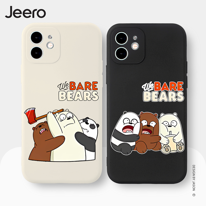 Jeero เคสคู่ เคสไอโฟน คู่รัก กันกระแทกซิลิโคนนุ่มลายการ์ตูนน่ารักตลก เคสโทรศัพท์ สีดำ Compatible for iPhone 16 15 14 13 12 11 Pro Max SE 2020 X XR XS 8 7 Plus xsmax 7plus 8plus พลัส E148