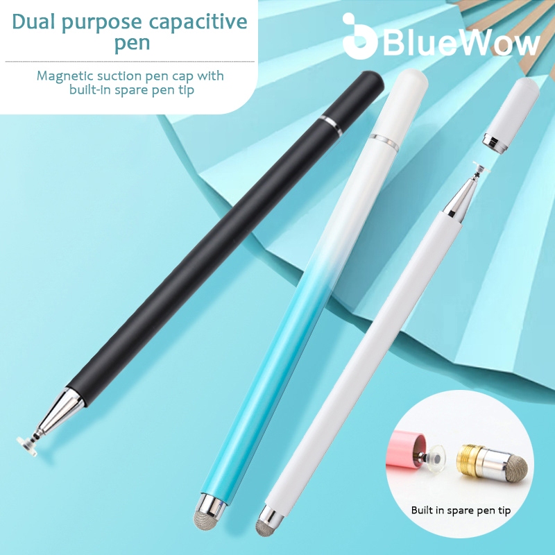 Bluewow ปากกาสไตลัส 2 in 1 สําหรับแท็บเล็ต โทรศัพท์มือถือ Android iPad หน้าจอสัมผัส ดินสอ ปากกา Capacitive