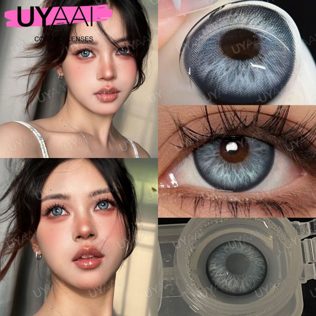 Uyaai คอนแทคเลนส์ บิ๊กอาย เลนส์นิ่ม สีฟ้า 14.5 มม. 2 ชิ้น ต่อคู่