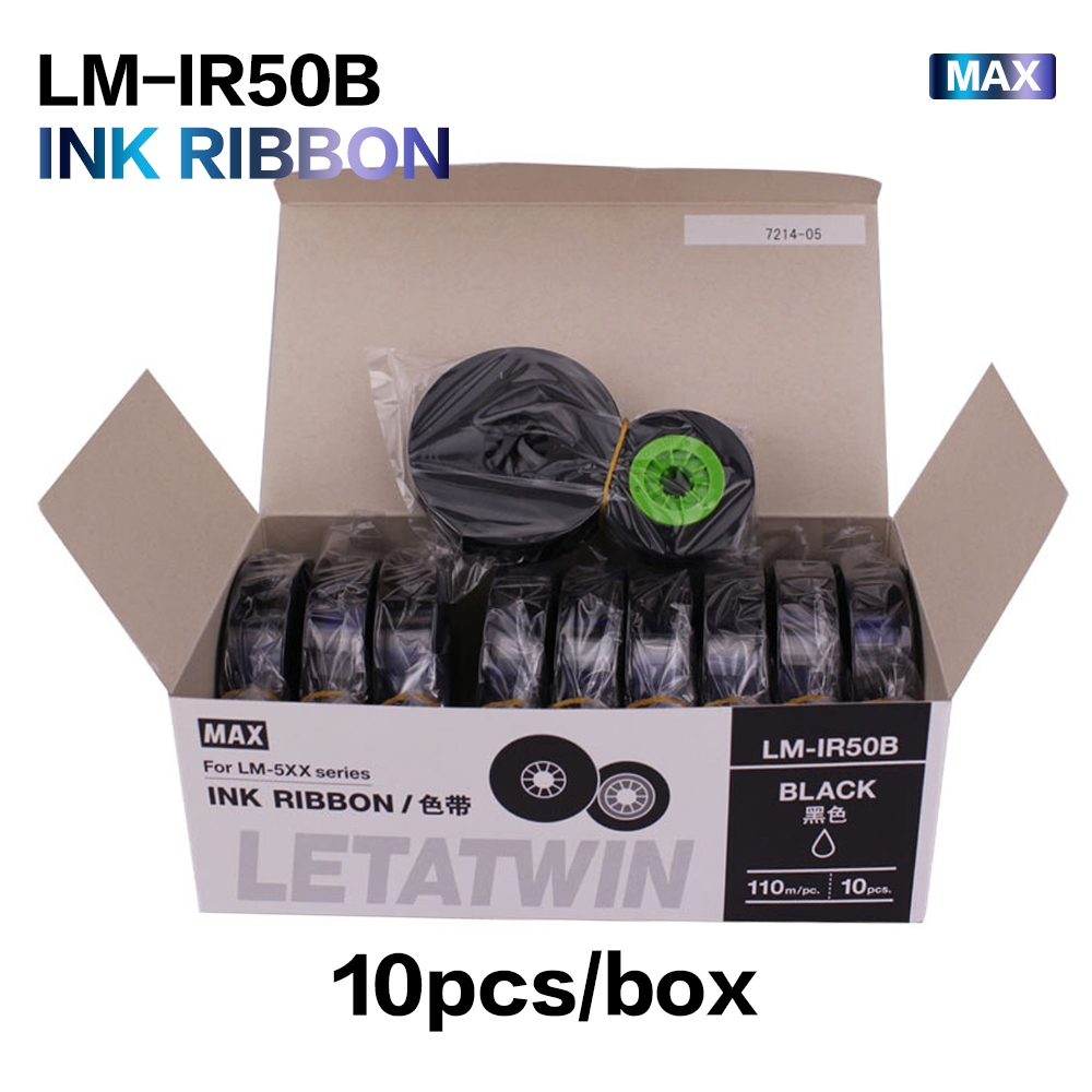 ริบบิ้นหมึก LM-IR50B LM-IR50B-AS 110 ม. สําหรับเครื่องพิมพ์ สายเคเบิล MAX LETATWIN ID LM-550A LM-550