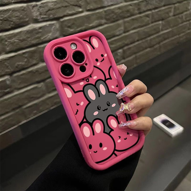 เคส Mi 12 Lite 13 Lite CIVI 2 10T Lite 10i 11 11 Pro 11T 11T Pro 5G กรณีโทรศัพท์มือถือกระต่ายขนาดเล็กซิลิโคนขอบตรง