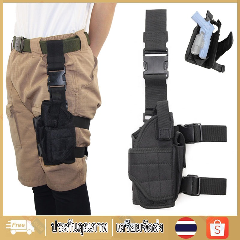 ซอง ป ืน ผ้ารัดขา ซองพกนอกรัดต้นขา (ขวา) ผลิตจากผ้า 900D สามารถใส่กับป ื นสั้นได้ทุกรุ่น