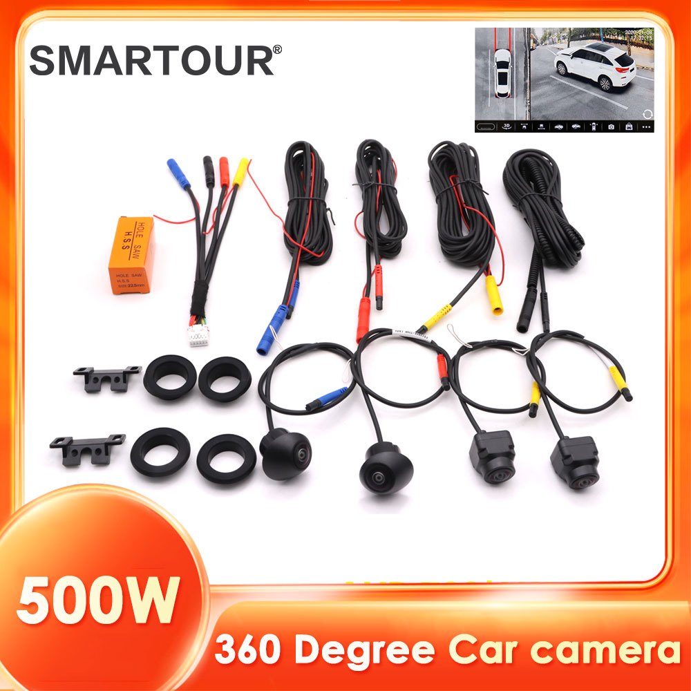 กล้องมองหลังพาโนรามา 500W AHD 1080P 360 องศา สําหรับรถยนต์ Android
