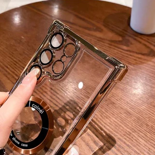 เคสโทรศัพท์แม่เหล็กกันกระแทกสําหรับ Samsung Galaxy S26 S25 S24 S23 S22 ultra 5g ปลอกชุบป้องกันกล้องปกอ่อน