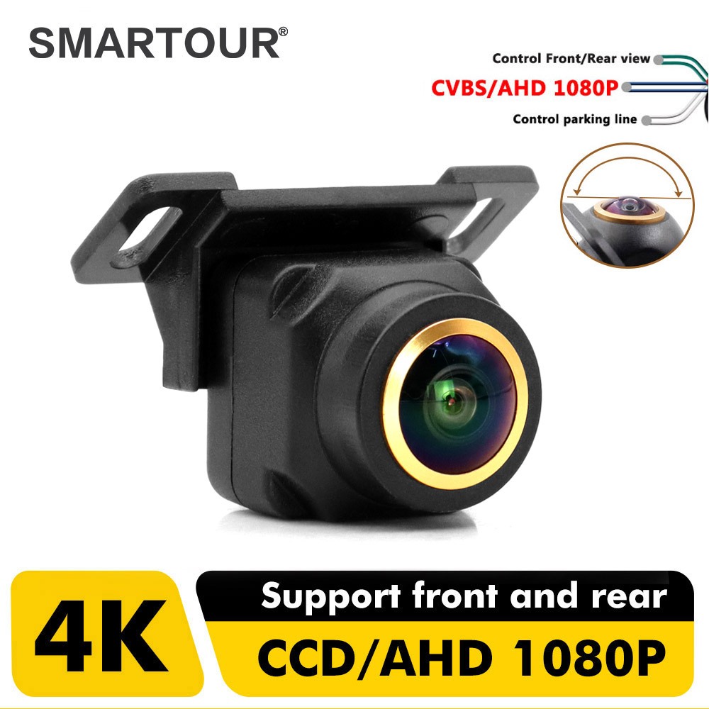 Smartour กล้องมองหลัง HD CCD FishEye มองเห็นที่มืด กันน้ํา สําหรับติดรถยนต์