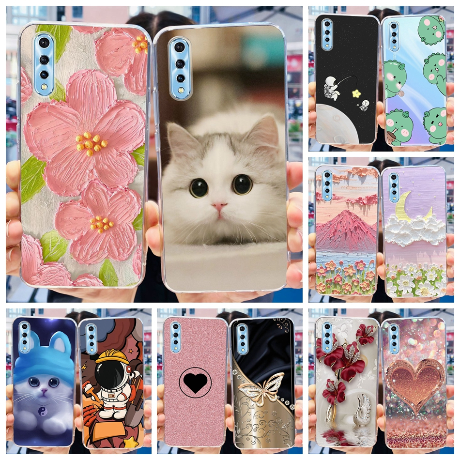 Vivo S1 / Y7s / 1907 เคสโทรศัพท์ ซิลิโคน TPU นิ่ม ใส พิมพ์ลายแมว ดอกไม้น่ารัก Vivo 1907_19 V1913A