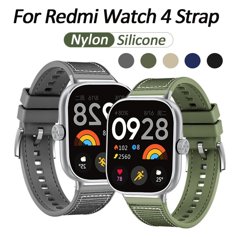 สายนาฬิกาข้อมือ สายไนล่อนถัก ซิลิโคน สําหรับ Redmi Watch 4 Smart Watch