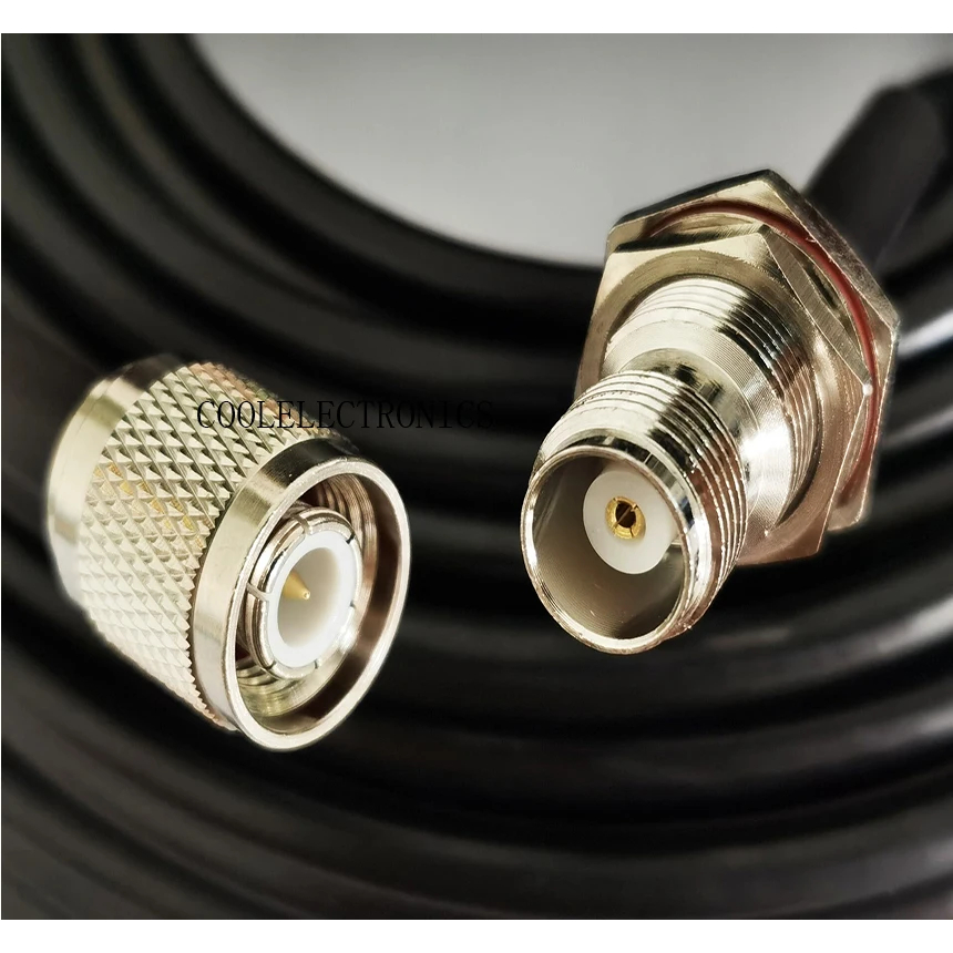 สายเคเบิลต่อขยายโคแอ็กเชียล RF TNC ตัวผู้ เป็นตัวเมีย TNC RG58 50-3 50 ซม. 1 ม. 2 ม. 3 ม. 5 ม. 10 ม. 15 ม. 20 ม. 1 ชิ้น