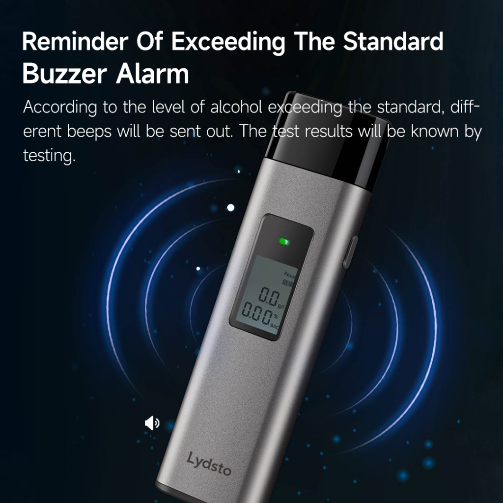 Lydsto เครื่องตรวจจับแอลกอฮอล์ T1 เซ็นเซอร์ความไวสูง ไม่สัมผัส เป่าลมหายใจ สําหรับใช้ส่วนตัว - รูปที่ 4