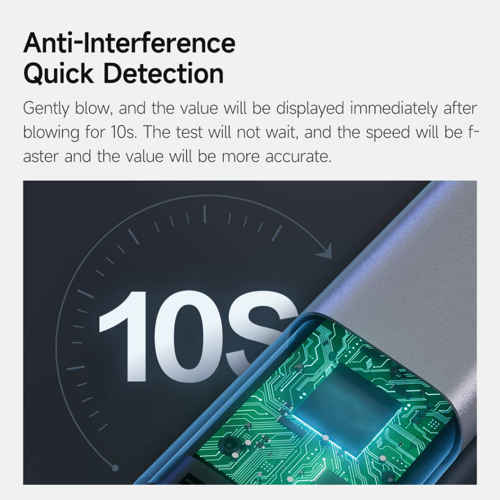 Lydsto เครื่องตรวจจับแอลกอฮอล์ T1 เซ็นเซอร์ความไวสูง ไม่สัมผัส เป่าลมหายใจ สําหรับใช้ส่วนตัว - รูปที่ 2