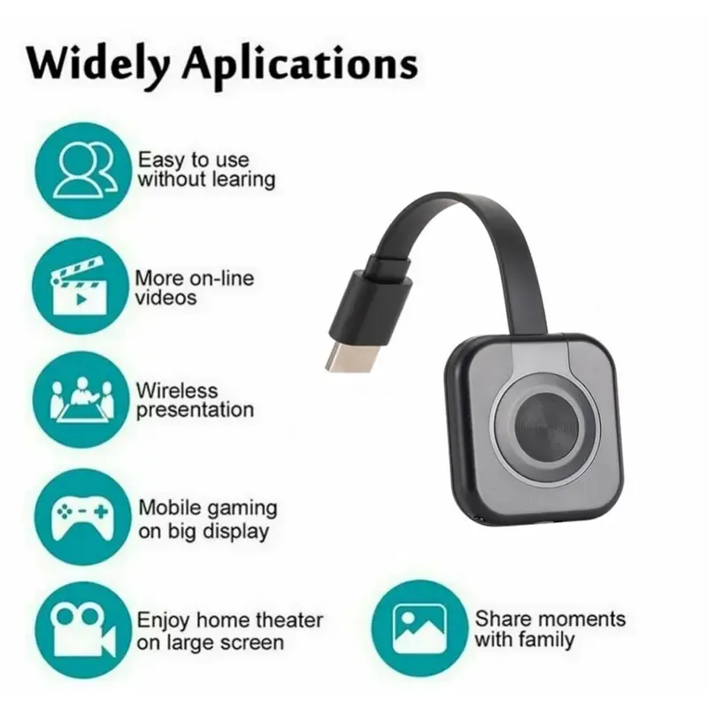 ตัวรับสัญญาณไวไฟ 1080P HD HDMI สําหรับ MiraScreen Display Anycast Miracast TV Dongle Stick สําหรับหน้าจอกระจก iOS Android
